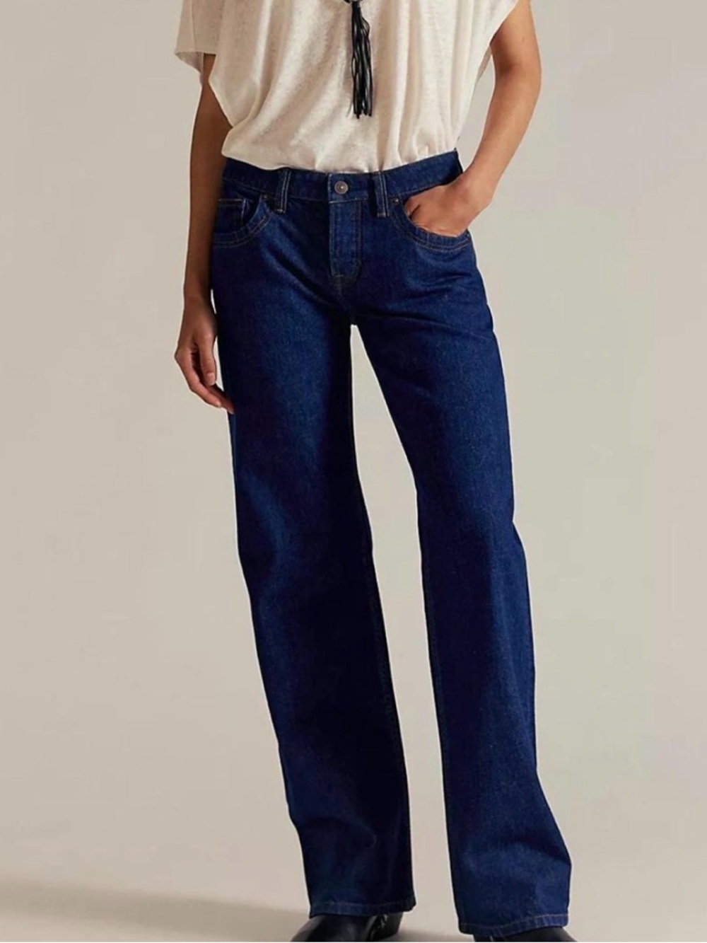 Free People Tennessee Low Rise jeans Rinse dark wash